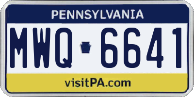 PA license plate MWQ6641