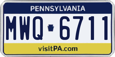 PA license plate MWQ6711