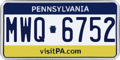 PA license plate MWQ6752