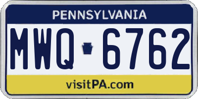 PA license plate MWQ6762
