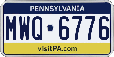 PA license plate MWQ6776