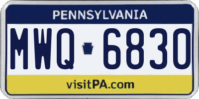 PA license plate MWQ6830