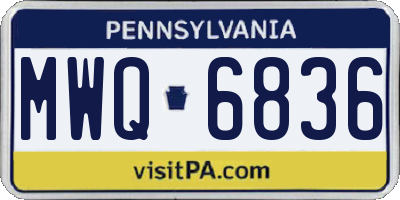 PA license plate MWQ6836