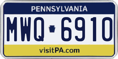 PA license plate MWQ6910