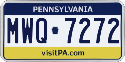 PA license plate MWQ7272