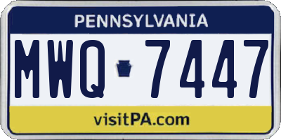 PA license plate MWQ7447