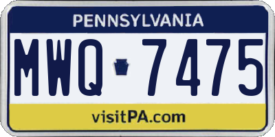 PA license plate MWQ7475