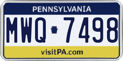 PA license plate MWQ7498