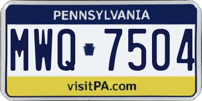 PA license plate MWQ7504