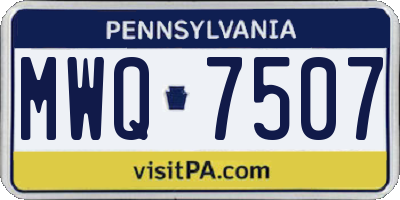 PA license plate MWQ7507
