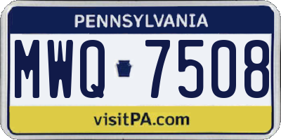 PA license plate MWQ7508