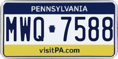 PA license plate MWQ7588
