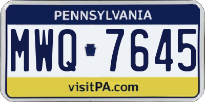 PA license plate MWQ7645
