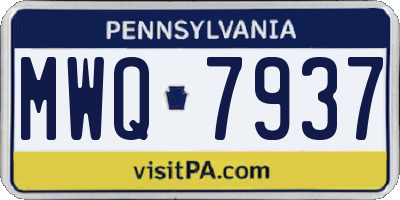 PA license plate MWQ7937