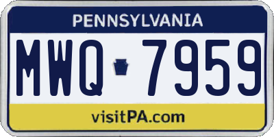 PA license plate MWQ7959
