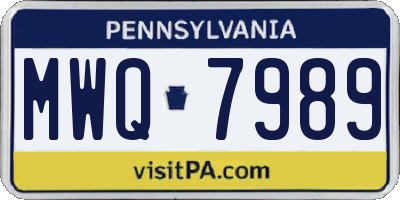PA license plate MWQ7989