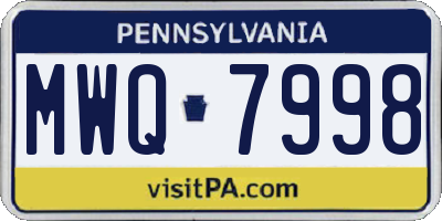 PA license plate MWQ7998