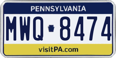 PA license plate MWQ8474