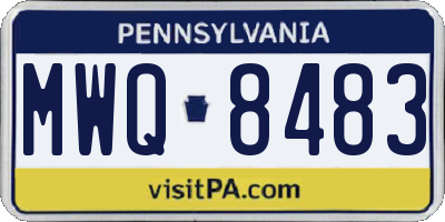 PA license plate MWQ8483