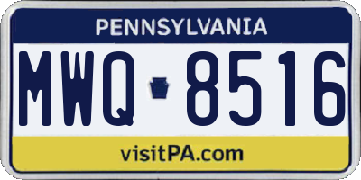PA license plate MWQ8516
