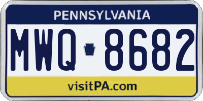 PA license plate MWQ8682