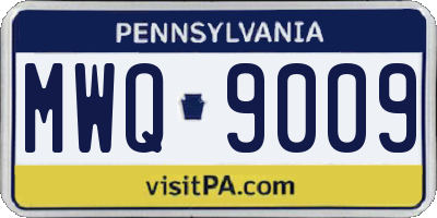 PA license plate MWQ9009