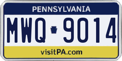 PA license plate MWQ9014