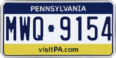 PA license plate MWQ9154
