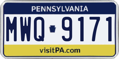 PA license plate MWQ9171