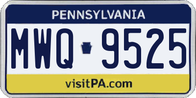 PA license plate MWQ9525