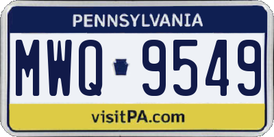 PA license plate MWQ9549