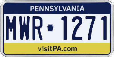 PA license plate MWR1271