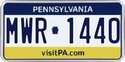 PA license plate MWR1440