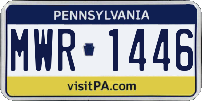 PA license plate MWR1446