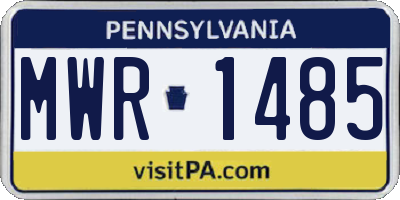 PA license plate MWR1485