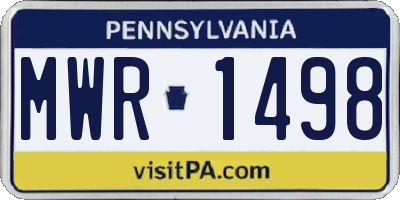 PA license plate MWR1498