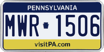 PA license plate MWR1506
