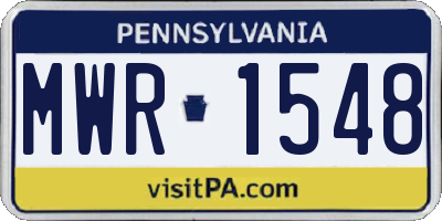 PA license plate MWR1548