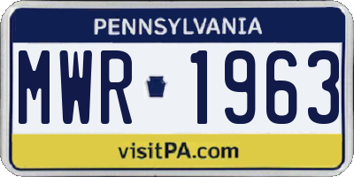 PA license plate MWR1963
