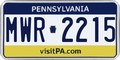 PA license plate MWR2215