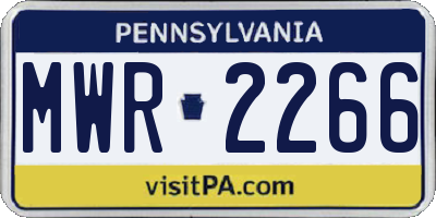 PA license plate MWR2266