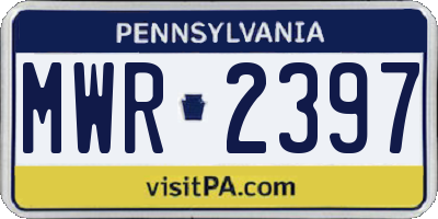 PA license plate MWR2397