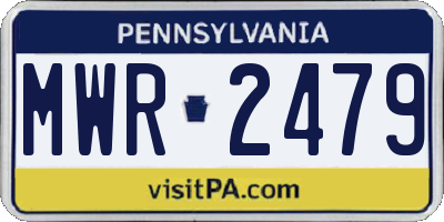 PA license plate MWR2479