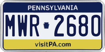 PA license plate MWR2680