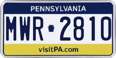 PA license plate MWR2810