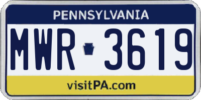 PA license plate MWR3619