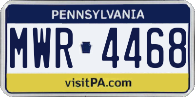 PA license plate MWR4468