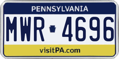 PA license plate MWR4696