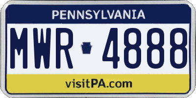 PA license plate MWR4888
