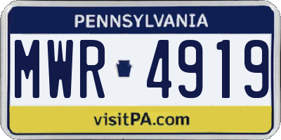 PA license plate MWR4919